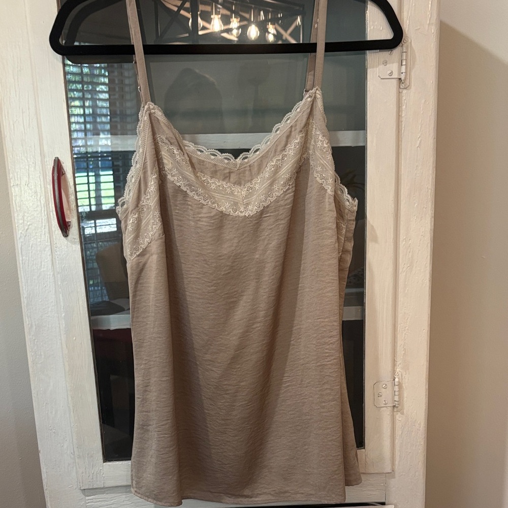 CAbi Beige Lace Camisole